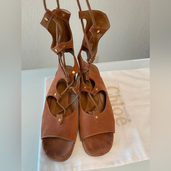 Chloe Suede Gladiator Sandals - Picture 1 of 4